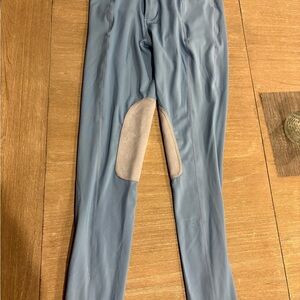 Slate Blue Riding Breeches with Gray Knee Patches